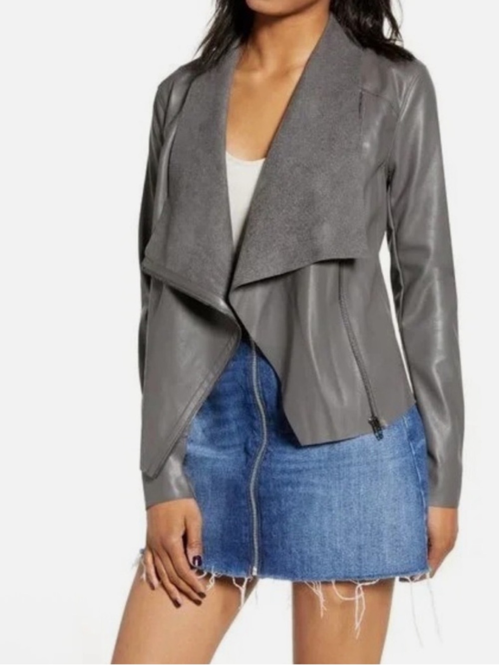 Blank NYC Gray Faux Leather Jacket NWT